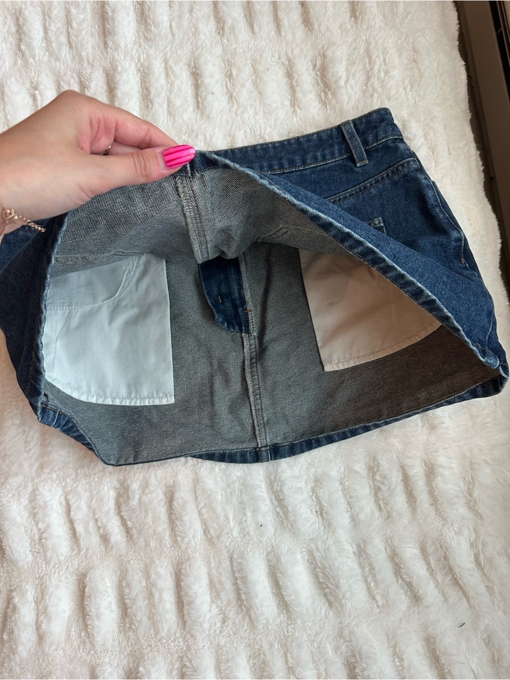 Peppermayo Maysa Low Rise Mini Skirt in Dark Blue Size 8 - Picture 7 of 7